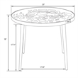 LeisureMod Devon Aluminum 3-Piece Dining Set with Table and 2 Armchairs Brown