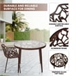 LeisureMod Devon Aluminum 3-Piece Dining Set with Table and 2 Armchairs Brown