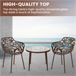 LeisureMod Devon Aluminum 3-Piece Dining Set with Table and 2 Armchairs Brown