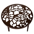 LeisureMod Devon Aluminum 3-Piece Dining Set with Table and 2 Armchairs Brown