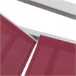 LeisureMod Marlin 2 Gray Aluminum Lounge Armchair and Fire Pit Red