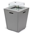 LeisureMod Marlin 2 Gray Aluminum Lounge Armchair and Fire Pit Green