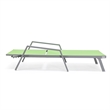 LeisureMod Marlin 2 Gray Aluminum Lounge Armchair and Fire Pit Green
