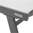 LeisureMod Marlin Gray Aluminum Lounge Armchair and Fire Pit White