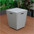 LeisureMod Marlin Gray Aluminum Lounge Armchair and Fire Pit White
