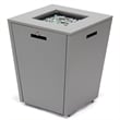 LeisureMod Marlin Gray Aluminum Lounge Armchair and Fire Pit White