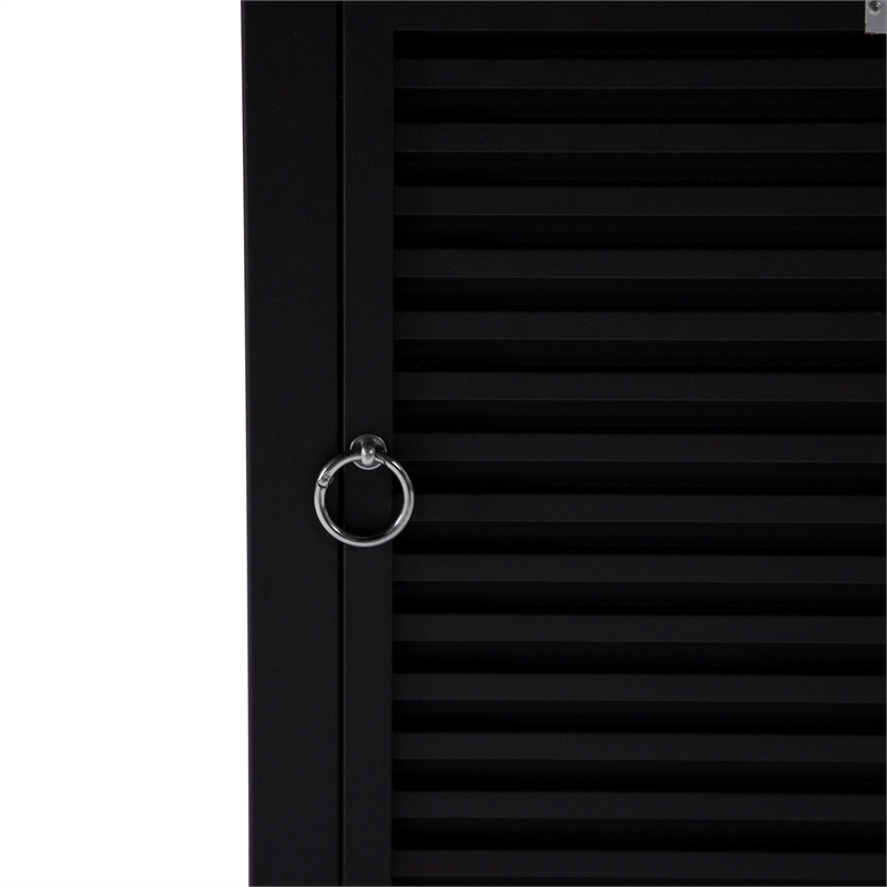 LeisureMod Walbrooke Patio Square Aluminum Tank Holder with Slats Design Black