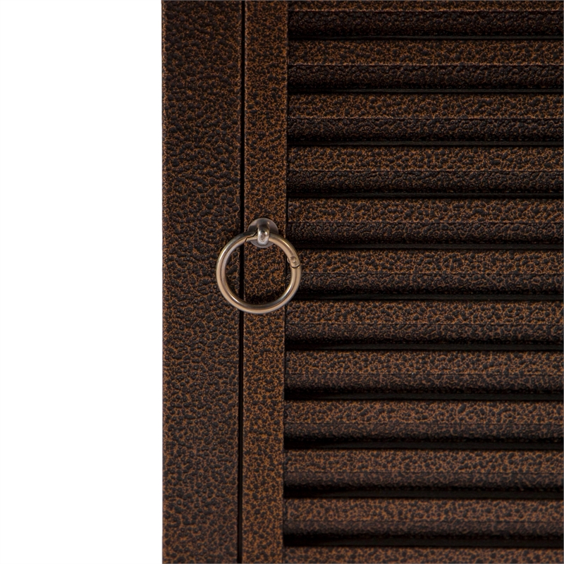 LeisureMod Walbrooke Patio Square Aluminum Tank Holder with Slats Design Brown