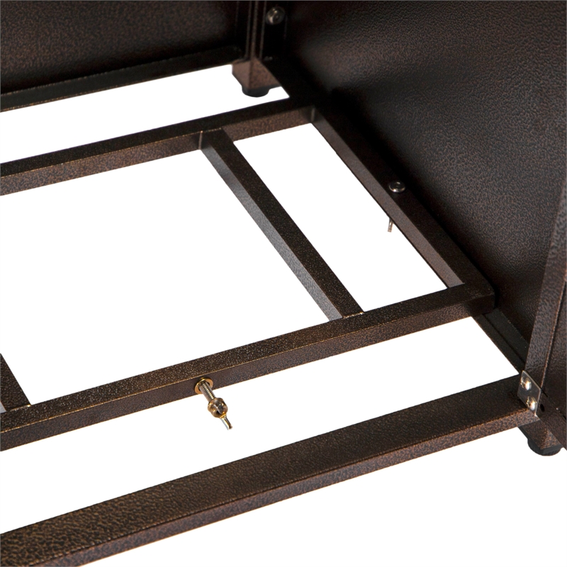 LeisureMod Walbrooke Patio Square Aluminum Tank Holder with Slats Design Brown