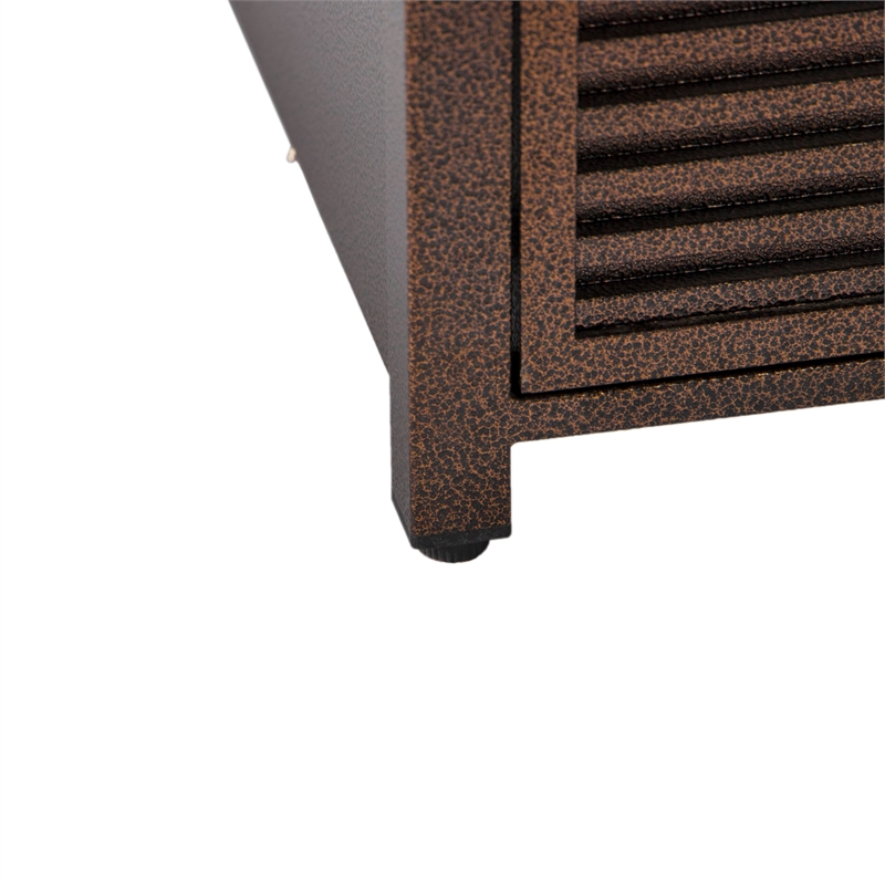 LeisureMod Walbrooke Patio Square Aluminum Tank Holder with Slats Design Brown