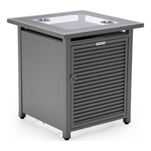 LeisureMod Walbrooke Patio Square Aluminum Tank Holder with Slats Design Gray