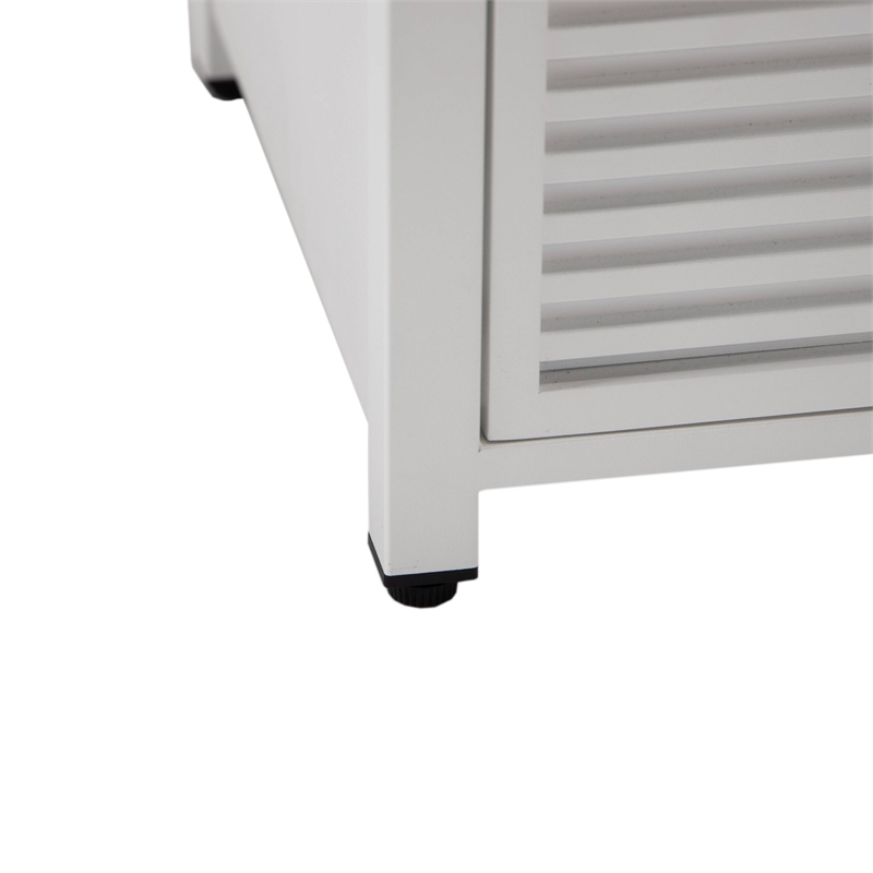 LeisureMod Walbrooke Patio Square Aluminum Tank Holder with Slats Design White