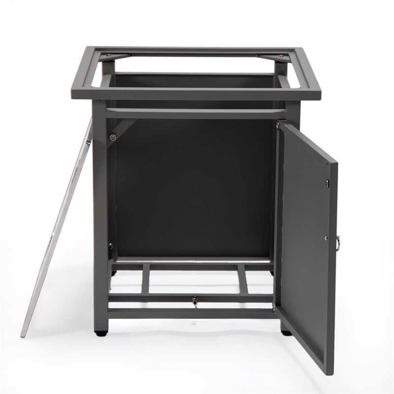 LeisureMod Walbrooke Outdoor Patio Square Aluminum Tank Holder Gray