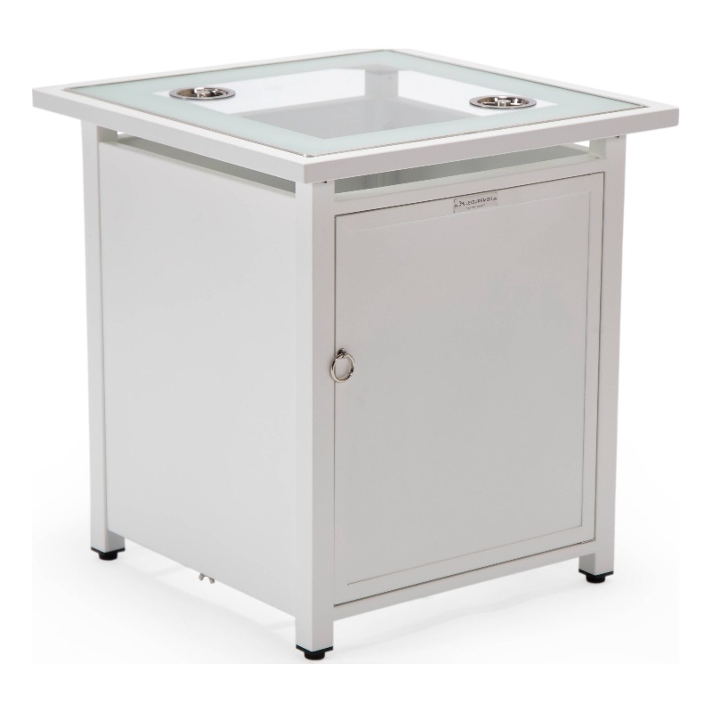 LeisureMod Walbrooke Outdoor Patio Square Aluminum Tank Holder White