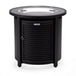 LeisureMod Walbrooke Patio Round Aluminum Tank Holder with Slats Design Black