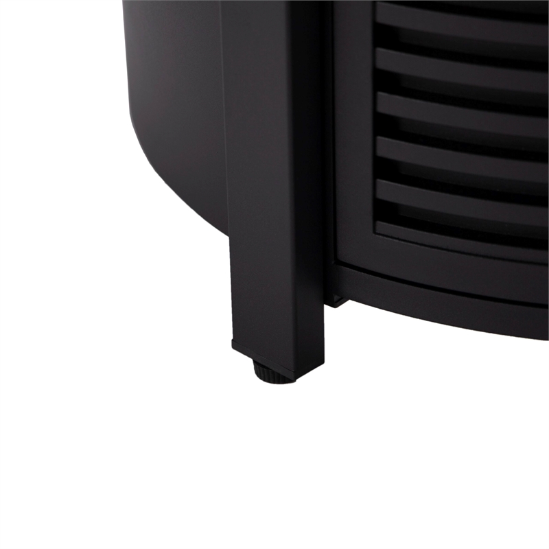 LeisureMod Walbrooke Patio Round Aluminum Tank Holder with Slats Design Black