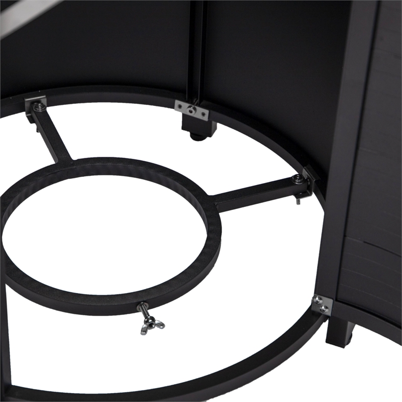 LeisureMod Walbrooke Patio Round Aluminum Tank Holder with Slats Design Black