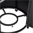 LeisureMod Walbrooke Patio Round Aluminum Tank Holder with Slats Design Black