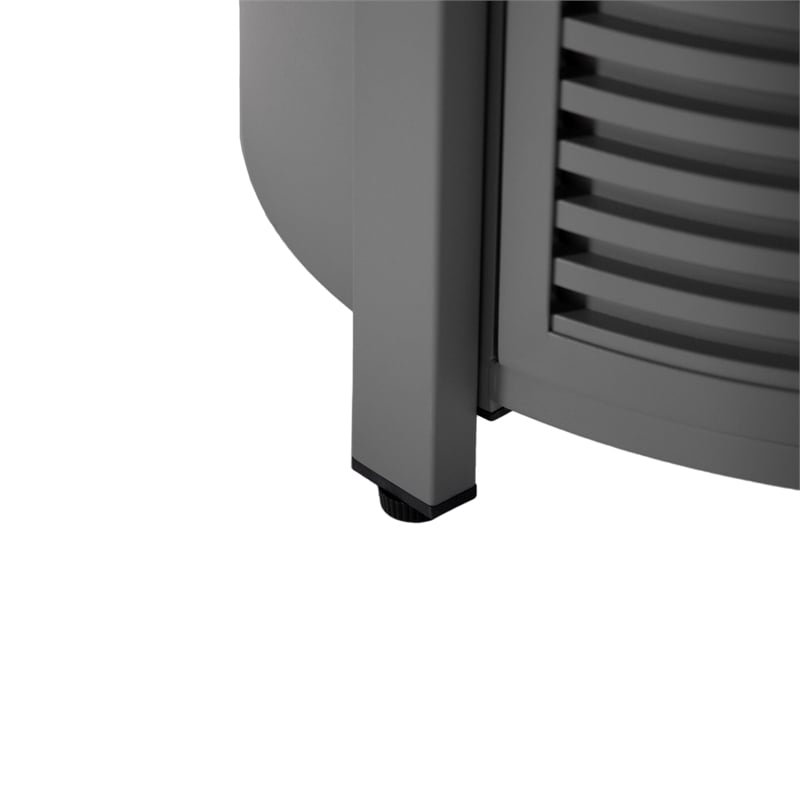 LeisureMod Walbrooke Patio Round Aluminum Tank Holder with Slats Design Gray