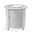 LeisureMod Walbrooke Patio Round Aluminum Tank Holder with Slats Design White