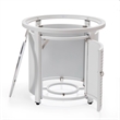 LeisureMod Walbrooke Patio Round Aluminum Tank Holder with Slats Design White