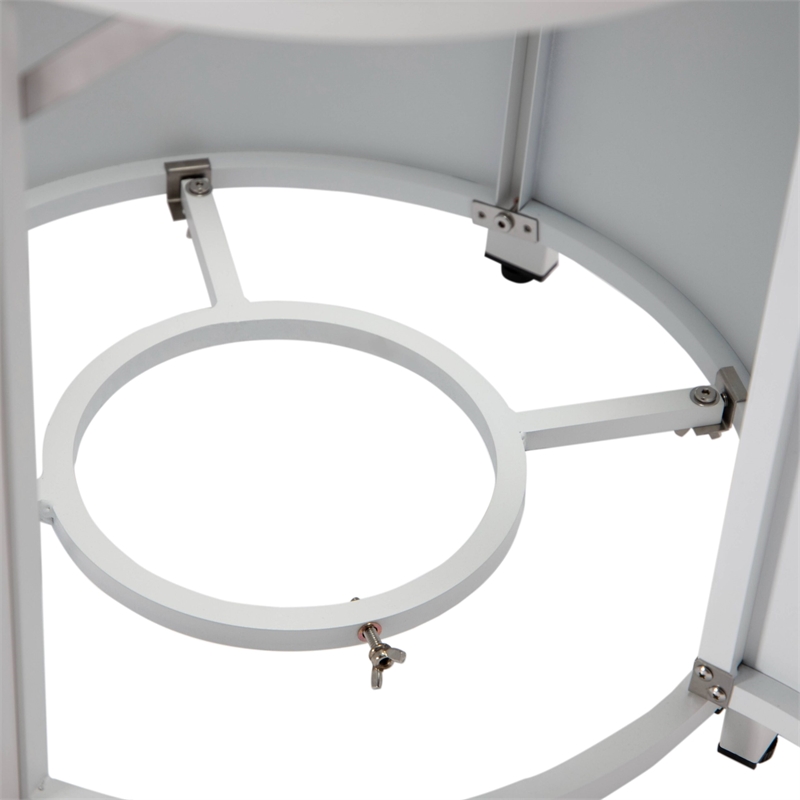 LeisureMod Walbrooke Patio Round Aluminum Tank Holder with Slats Design White