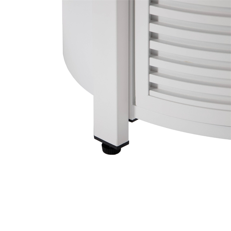 LeisureMod Walbrooke Patio Round Aluminum Tank Holder with Slats Design White