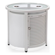 LeisureMod Walbrooke Patio Round Aluminum Tank Holder with Slats Design White