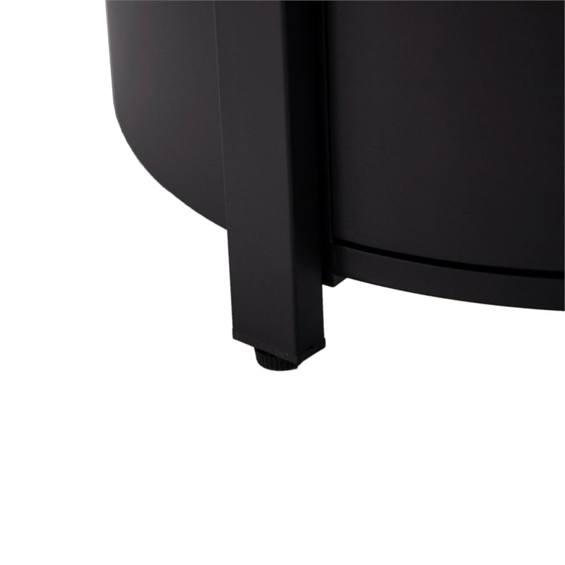 LeisureMod Walbrooke Outdoor Patio Round Aluminum Tank Holder Black