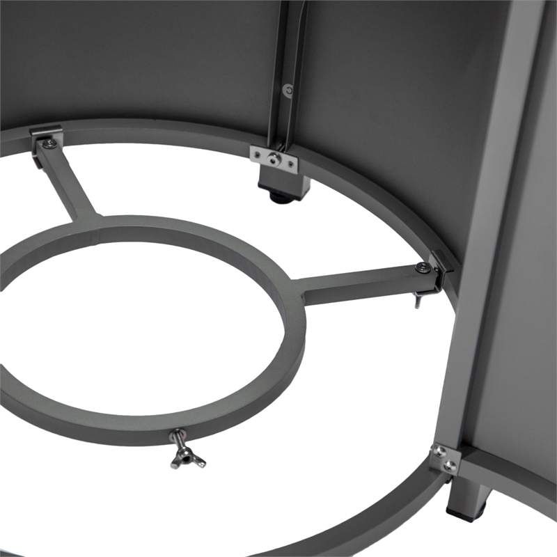 LeisureMod Walbrooke Outdoor Patio Round Aluminum Tank Holder Gray