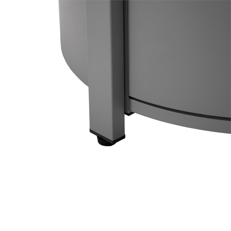 LeisureMod Walbrooke Outdoor Patio Round Aluminum Tank Holder Gray