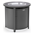 LeisureMod Walbrooke Outdoor Patio Round Aluminum Tank Holder Gray
