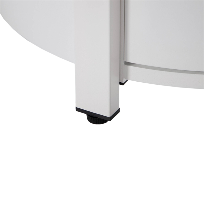 LeisureMod Walbrooke Outdoor Patio Round Aluminum Tank Holder White