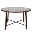 LeisureMod Devon 5-Piece Aluminum Dining Set with Table and 4 Armchairs Brown