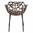 Leisuremod Devon 7-Piece Aluminum Dining Set with Table and 6 Armchairs Brown
