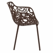 Leisuremod Devon 7-Piece Aluminum Dining Set with Table and 6 Armchairs Brown