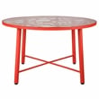 Leisuremod Devon 7-Piece Aluminum Dining Set with Table and 6 Armchairs Red