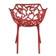 Leisuremod Devon 7-Piece Aluminum Dining Set with Table and 6 Armchairs Red