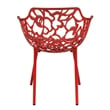 Leisuremod Devon 7-Piece Aluminum Dining Set with Table and 6 Armchairs Red
