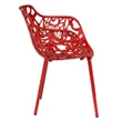 Leisuremod Devon 7-Piece Aluminum Dining Set with Table and 6 Armchairs Red