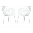 Leisuremod Devon 7-Piece Aluminum Dining Set with Table and 6 Armchairs White