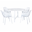 Leisuremod Devon 7-Piece Aluminum Dining Set with Table and 6 Armchairs White