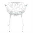 Leisuremod Devon 7-Piece Aluminum Dining Set with Table and 6 Armchairs White