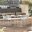 Leisuremod Devon 7-Piece Aluminum Dining Set with Table and 6 Armchairs White