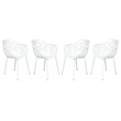 Leisuremod Devon 7-Piece Aluminum Dining Set with Table and 6 Armchairs White
