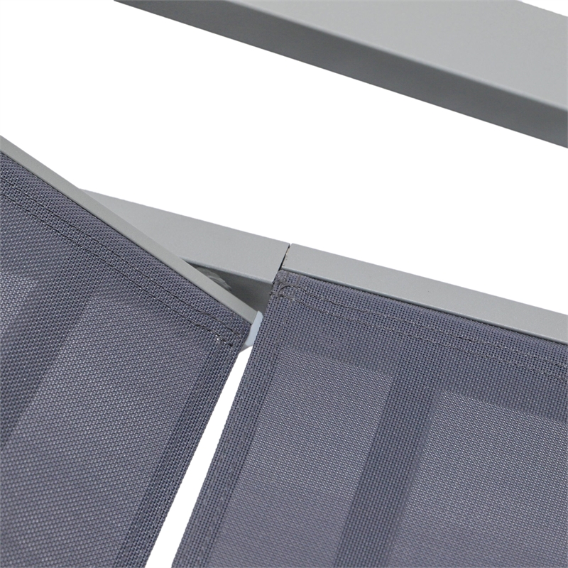 LeisureMod Marlin Outdoor Aluminum Chaise Lounges in Dark Gray (Set of 2)