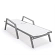 LeisureMod Marlin Outdoor Aluminum Chaise Lounges in Gray/White (Set of 2)