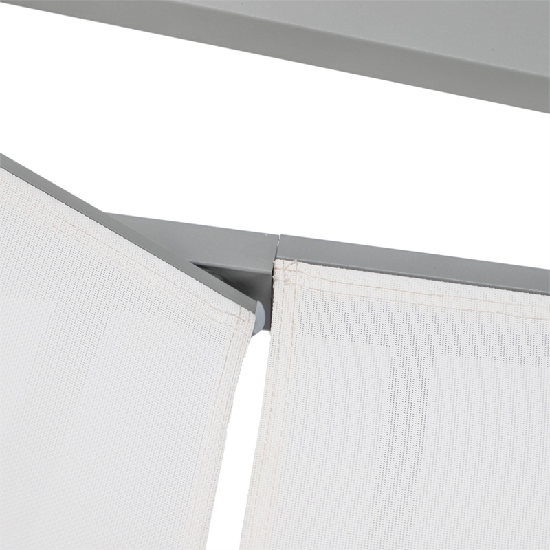 LeisureMod Marlin Outdoor Aluminum Chaise Lounges in Gray/White (Set of 2)