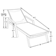 LeisureMod Marlin Outdoor Aluminum Chaise Lounges in Gray/Burgundy (Set of 2)