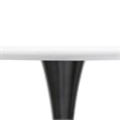 LeisureMod Bristol Modern Dining Table with Wood Top and Iron Base White Black